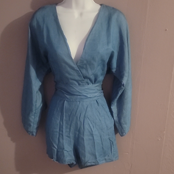 Zara Other - Zara Blue Long Sleeve Romper
